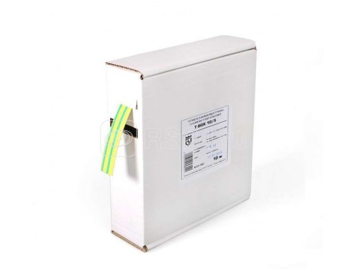 Трубка термоусадочная в евро боксе T-BOX 16/8 жел./зел. (уп.10м) КВТ 65633