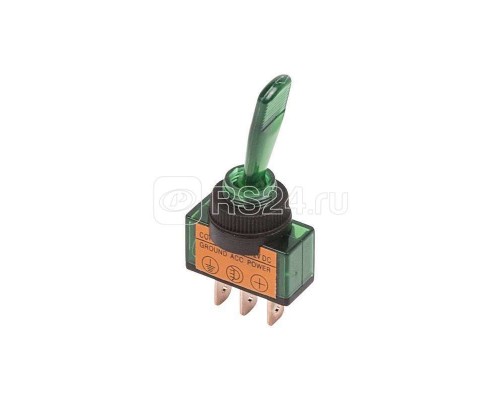 Тумблер 12В 20А (3с) ON-OFF 1п с зел. подсветкой (ASW-13D) Rexant 36-4373