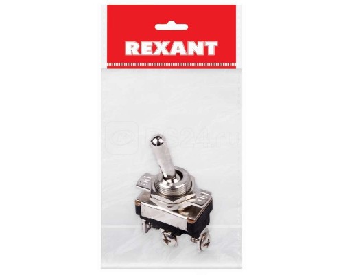 Тумблер 220В 10А (3c) ON-OFF-ON 1п Mini (ASW-23) (инд. упак.) Rexant 36-4311-1