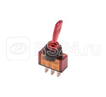 Тумблер 24В 20А (3c) ON-OFF 1п с красн. подсветкой Rexant 36-4390