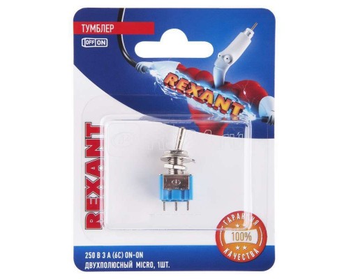 Тумблер 250В 3А (6c) ON-ON 2п Micro (MTS-202) блист. Rexant 06-0323-A