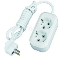 Удлинитель 2х3м с заземл. 16А IP20 Е-302 АБС-пл. ПВС 3х1 UNIVersal 9631973