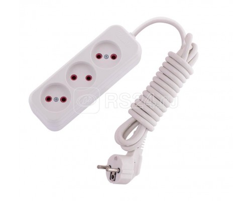 Удлинитель 3х3м без заземл. 10А IP20 LEZARD 720-0303-303
