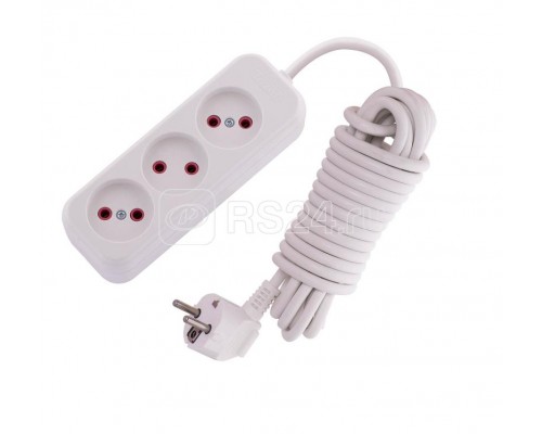 Удлинитель 3х5м без заземл. 10А IP20 LEZARD 720-0305-303