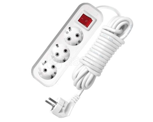Удлинитель 3х5м с заземл. 16А IP20 S-303 с выкл. ПВС 3х1 UNIVersal 9631987