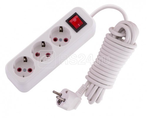 Удлинитель 3х5м с заземл. 16А IP20 с выкл. LEZARD 720-0305-302