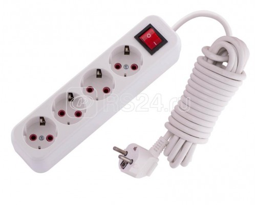 Удлинитель 4х5м с заземл. 16А IP20 с выкл. LEZARD 720-0405-402