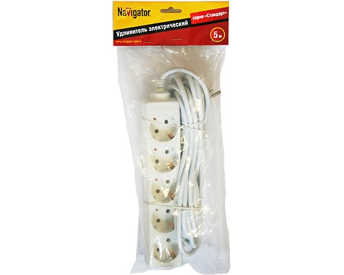 Удлинитель 5х5м 94 187 NPE-S-05-500-E-3х1 с заземл. ПВС 3х1 Navigator 94187