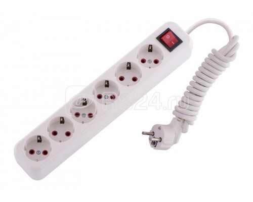 Удлинитель 6х2м с заземл. 16А IP20 с выкл. LEZARD 720-0602-602