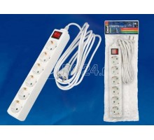 Удлинитель 6х3м с заземл. 16А IP20 S-GCD6-3B с выкл. Uniel 02939