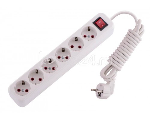 Удлинитель 6х3м с заземл. 16А IP20 с выкл. LEZARD 720-0603-602