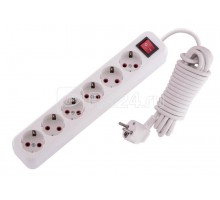Удлинитель 6х5м с заземл. 16А IP20 с выкл. LEZARD 720-0605-602