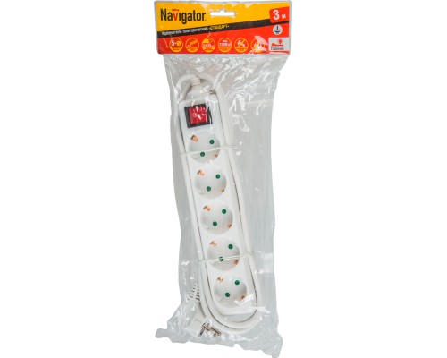 Удлинитель 71 557 5х3м NPE-S-05-300-ESC-3х0.75 с заземл. с выкл. Navigator 71557