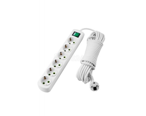 Удлинитель LETITIA 6х5м с заземл. с выкл. LEZARD 721-0605-602