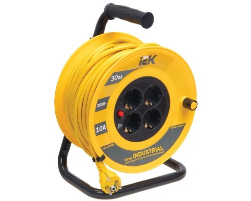Удлинитель на катушке 4х30м с заземл. 10А IP20 УК30 Industrial с термозащ. 3х1 ИЭК WKP14-10-04-30