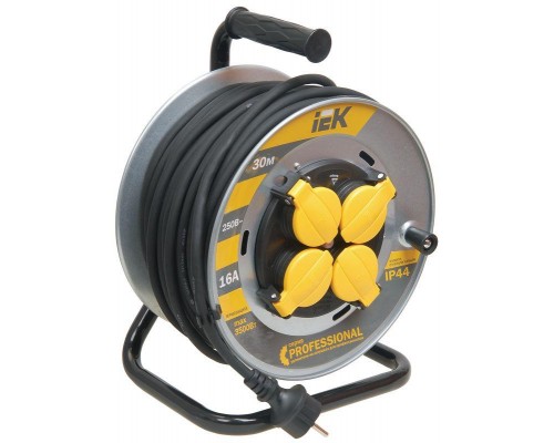 Удлинитель на мет. катушке 4х30м с заземл. 16А IP44 УК30 Professional с термозащ. КГ 3х1.5 ИЭК WKP16-16-04-30-44