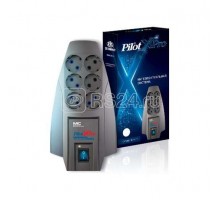 Удлинитель с сетевым фильтром 6х3м с заземл. 10А IP20 CCA 3х0.75 сер. PILOT 802473