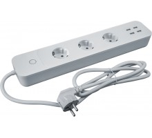 Удлинитель с управлением по WI-FI  3х1.5м +4USB NSH-PE-01 с заземл. 16А бел. Navigator 14557