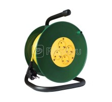 Удлинитель силовой на катушке 4х50м с заземл. 16А IP20 4кВт розетки с защ. крышкой Союз 481S-3705