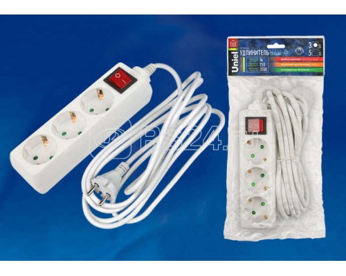 Удлинитель Стандарт S-GCD3-2B 3х2м с заземл. выкл. Uniel 02920