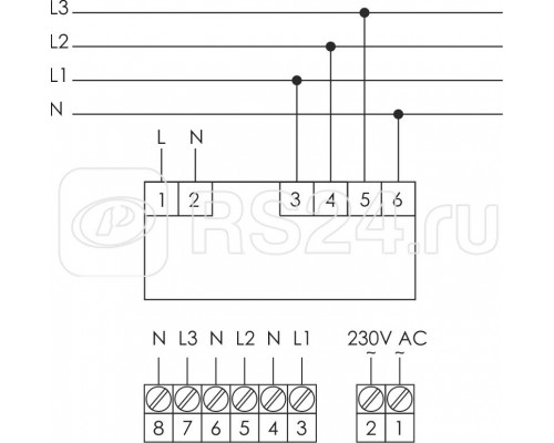Указатель напряжения DMV-3T (3ф Uизм. 3х(12-400)В AC Uпит. 150-240В AC монтаж на панель IP20) F&F EA04.007.051