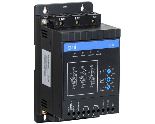 Устройство плавного пуска SFB 3Ф 380В 1.1кВт 2.2A Uупр 110-220В Modbus ONI SFB-33-D11-A-10