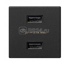 Устройство зарядное 2хUSB К45 5В 2.1А графит Simon K126E-14