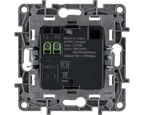 Устройство зарядное Etika с двумя USB-разъемами тип C-тип C 240В/5В 3000мА сл. кость Leg 672335