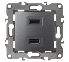 Устройство зарядное USB 12-4110-12 5В-2100мА графит ЭРА Б0027497