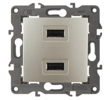 Устройство зарядное USB 14-4110-04 5В-2100мА Elegance шампань ЭРА Б0034371
