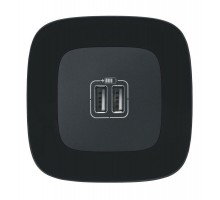 Устройство зарядное Valena Allure с 2-мя USB-разъемами 240В/5В 1500мА с лиц. панелью антрацит Leg 754998