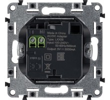 Устройство зарядное Valena Life с 2-мя USB-разъемами тип A-тип C 240В/5В 3000мА с лиц. панелью бел. Leg 753106