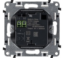 Устройство зарядное Valena Life с 2-мя USB-разъемами тип C-тип C 240В/5В 3000мА с лиц. панелью сл. кость Leg 753207
