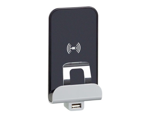 Устройство зарядное беспроводное Etika Qi 1А с дополнит. разъемом USB A 5В 2.4А сл. кость Leg 672337