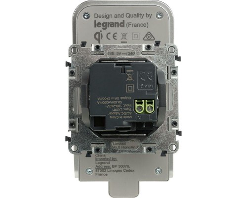 Устройство зарядное беспроводное Valena Allure Qi 1А с дополнит. разъемом USB A 5В 2.4А Leg 755114