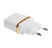 Устройство зарядное сетевое USB (СЗУ) (5В 2100мА) бел. с зол. полоской Rexant 18-2222