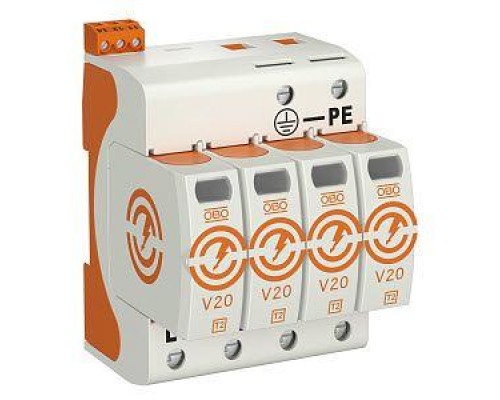 Устройство защиты от импульсных перенапр. УЗИП 280В SurgeController V20-4+FS-280 4 пол. OBO 5095284