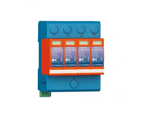 Устройство защиты от импульсных перенапряжений РИФ-Э-II 275/20 с (3+1) Стример 124102