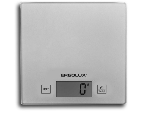 Весы кухонные ELX-SK01-С03 до 5кг 150х150мм сер. Ergolux 13429