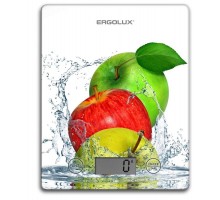 Весы кухонные ELX-SK02-С01 до 5кг 195х142мм бел. яблоки Ergolux 13602