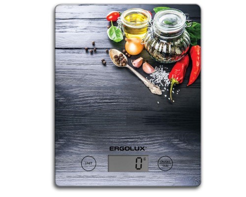 Весы кухонные ELX-SK02-С02 до 5кг 195х142мм черн. специи Ergolux 13601