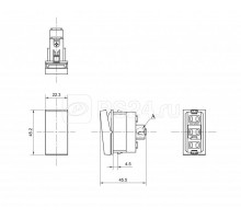 Выключатель 1-кл. 1мод. СП 10А M45/2-SW-WH 45х22.5мм бел. Hyperline 249956