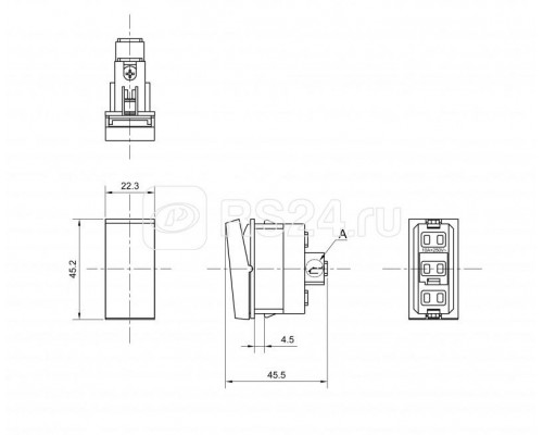 Выключатель 1-кл. 1мод. СП 10А M45/2-SW-WH 45х22.5мм бел. Hyperline 249956