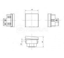 Выключатель 1-кл. 2мод. СП 10А M45-SW-WH 45х45мм бел. Hyperline 249957