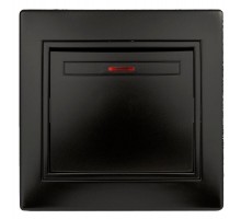 Выключатель 1-кл. 2мод. СП Plano 10А IP20 1-102-05 250В с подсветкой антрацит Intro Б0044561