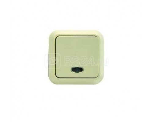 Выключатель 1-кл. ОП 10А IP20 с подсветкой крем. Makel 45221