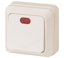 Выключатель 1-кл. ОП Quadro 10А IP20 2-102-02 250В с подсветкой сл. кость Intro Б0027635