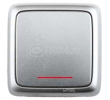 Выключатель 1-кл. ОП Альфа 10А IP20 250В с индикацией с изолир. пластиной серебр. HEGEL ВА10-114-06