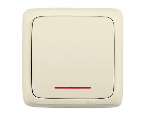 Выключатель 1-кл. ОП Альфа 10А IP20 250В с индикацией с изолир. пластиной сл. кость HEGEL ВА10-114-01