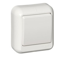 Выключатель 1-кл. ОП Прима 10А IP20 с монтаж. пластиной бел. SchE VA1U-112M-BI